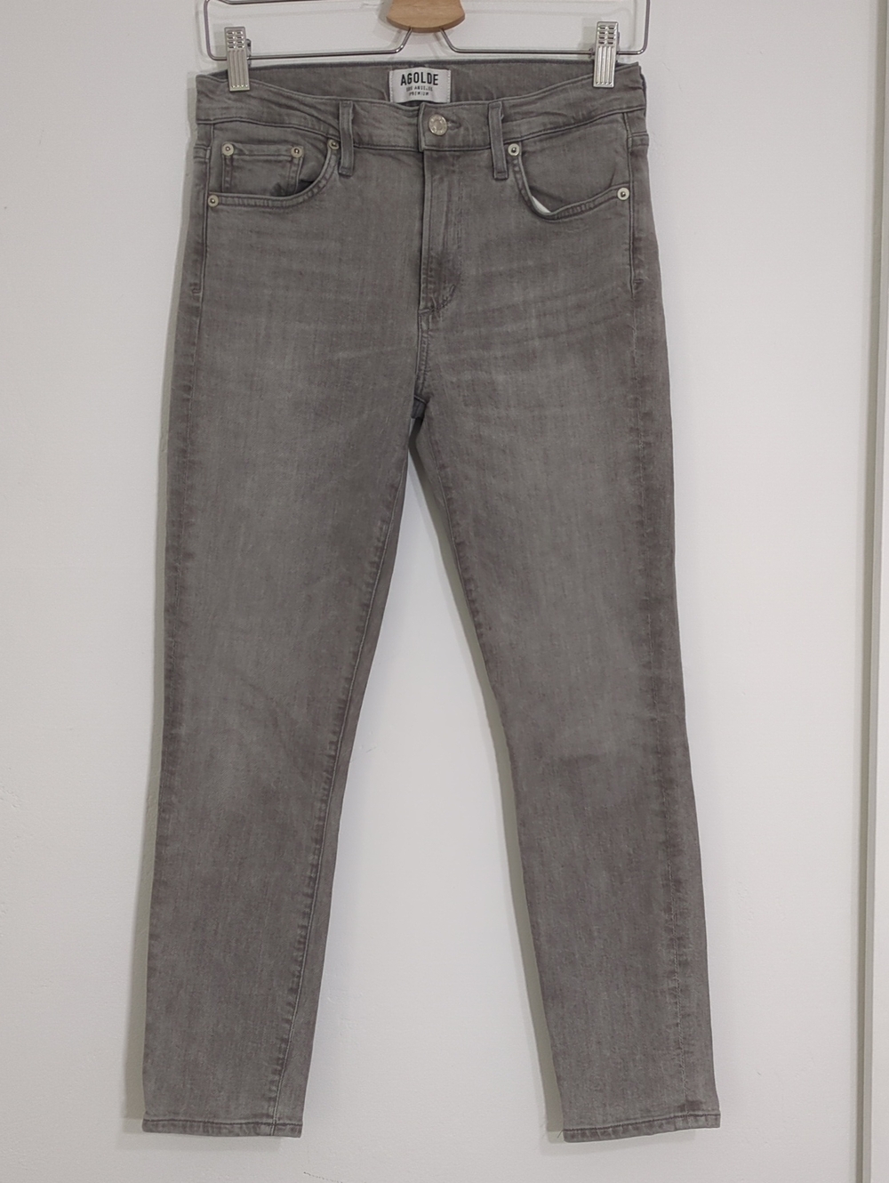 AGOLDE Sophie High-Rise Crop Skinny in Gray Wash